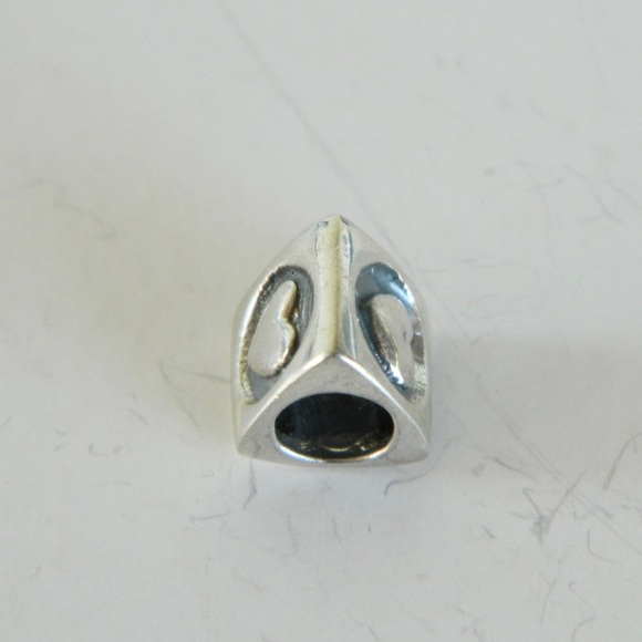 Solid 925 Sterling Silver Heart Spacer Charms - Picture 3 of 7